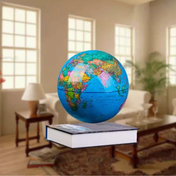 《磁悬浮》发光书本地球仪旋转悬空开业办公送领导创意家居科技摆件