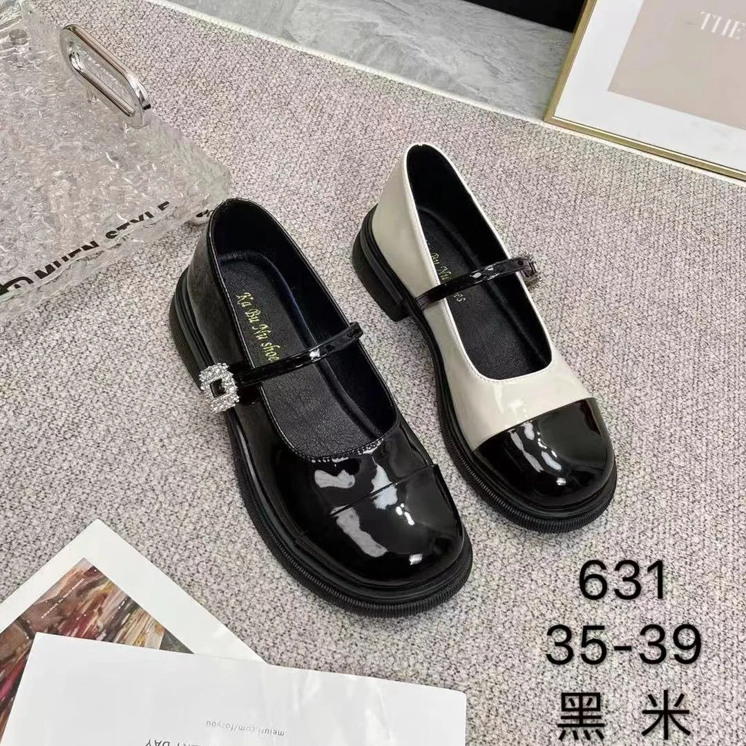 631法式赫本风英伦风女新款秋天百搭小黑鞋厚底玛丽珍单鞋女圆头