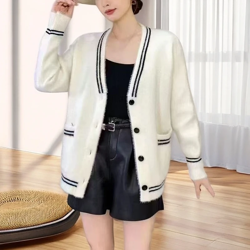 【慧姐】0211秋冬开衫女宽松减龄小香风外穿针织百搭上衣外套