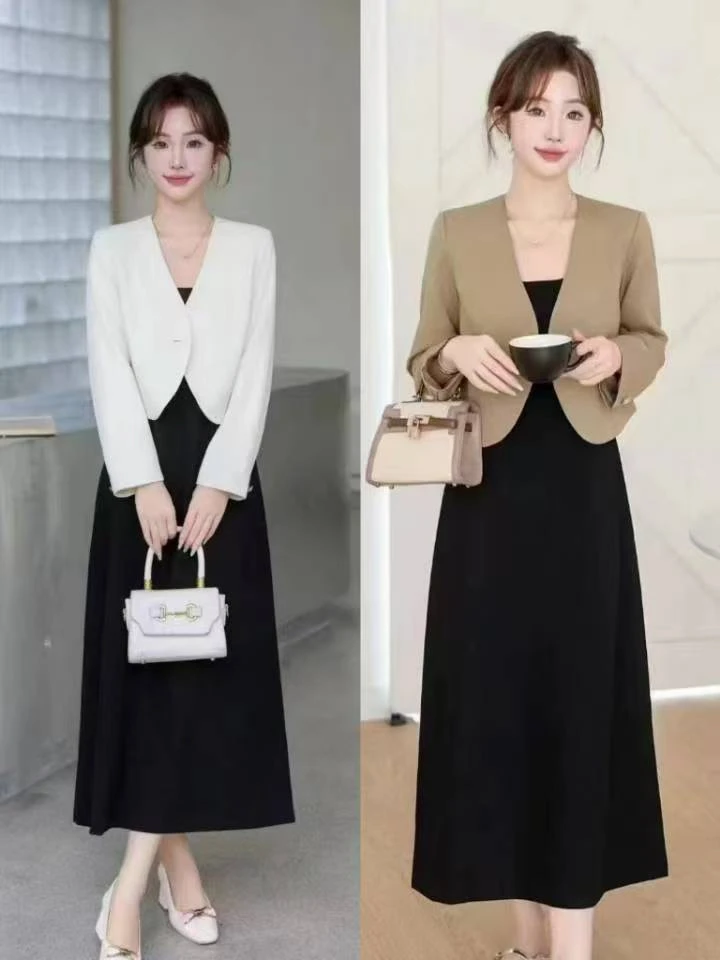 8902西装外套套装显瘦气质时尚法式长袖轻奢女神收腰修身套装