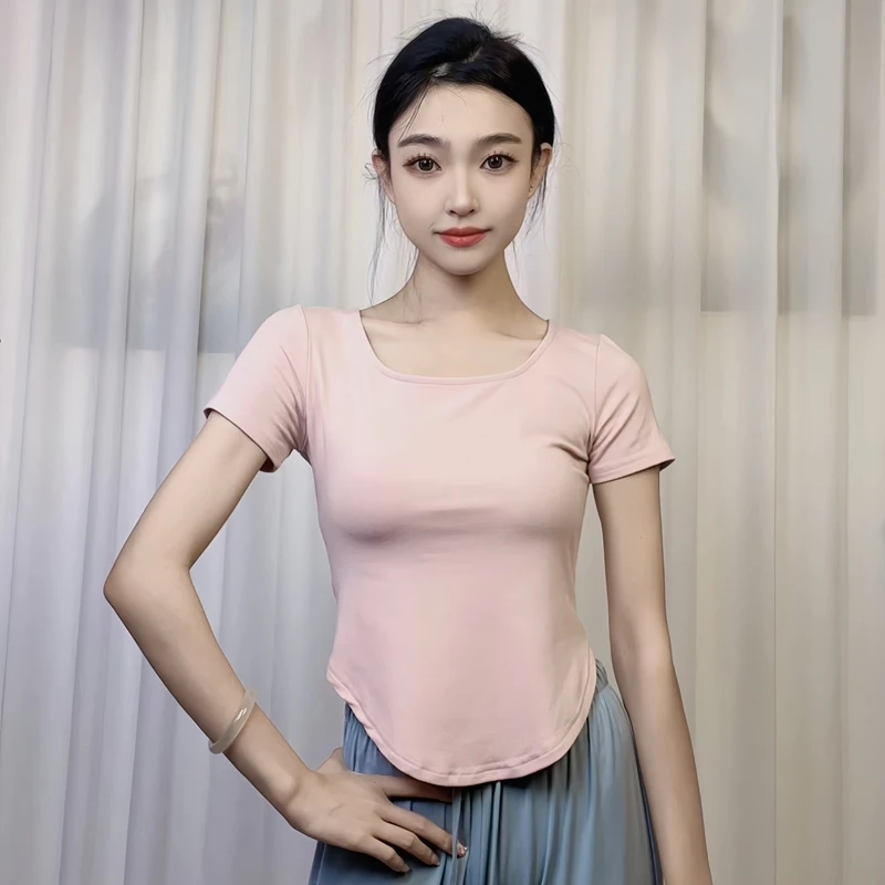 古典舞短袖专业练功跳舞女上衣中国舞形体现代舞修身训练服装教师