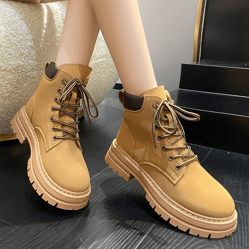 2023秋季新款马丁靴女潮英伦学生厚底短靴女机车街拍C-8501//WJ