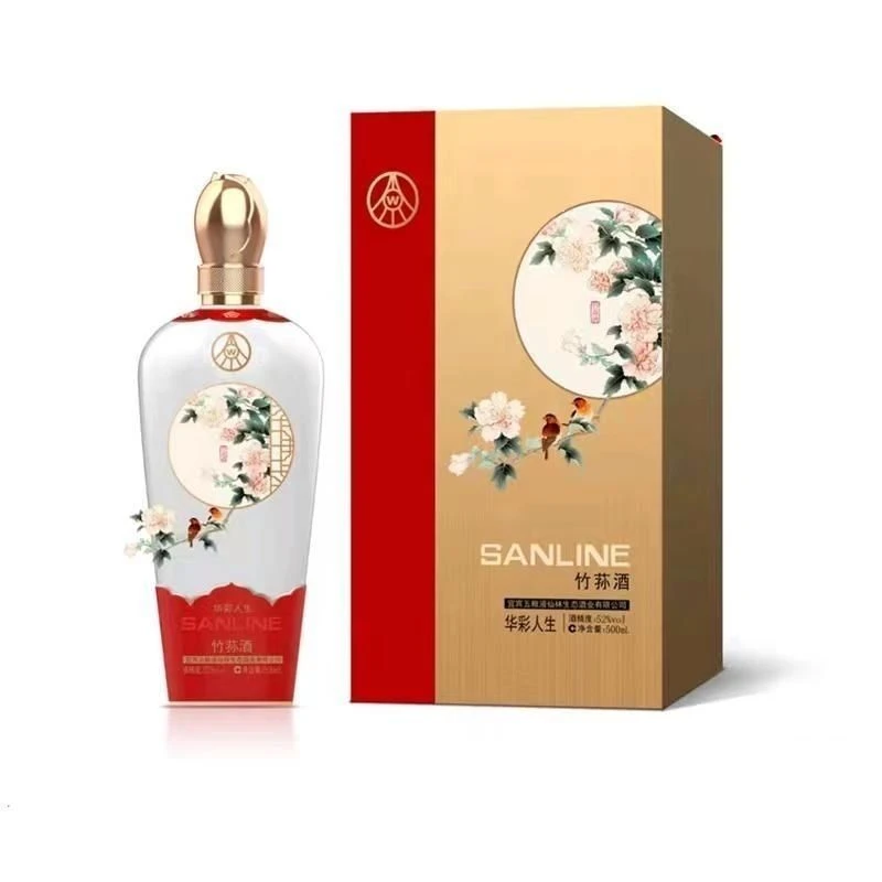 微炫推荐 五粮仙林生态华彩人生红白瓶 花鸟卷52度500ml