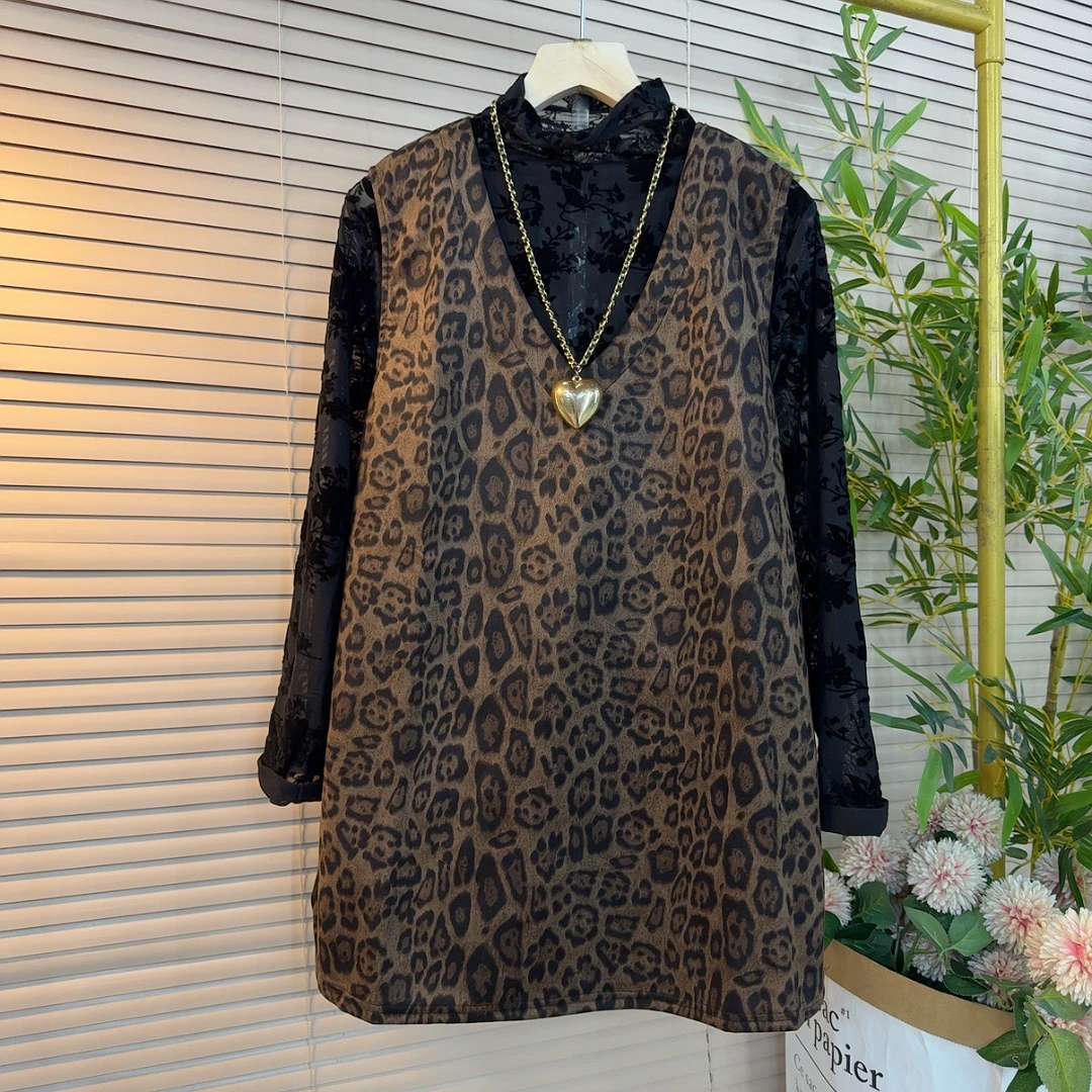 6039胖妹妹时尚气质百搭款坎袖马甲搭半高领打底衫中长款两件套