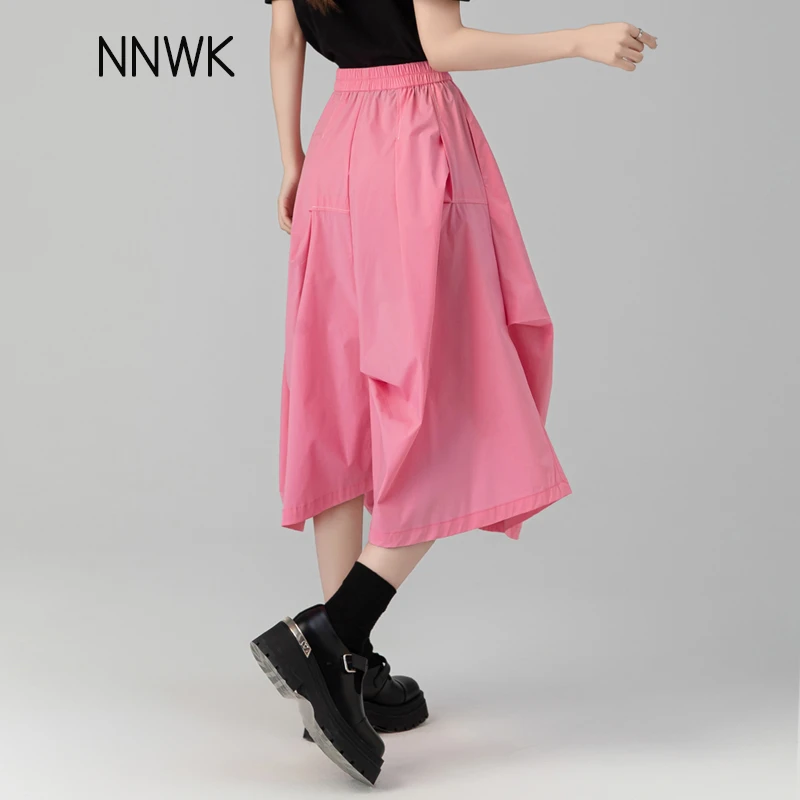 夏季粉色半身裙女款爆款2025新款网红裙子外出洋气裙子时尚A字裙