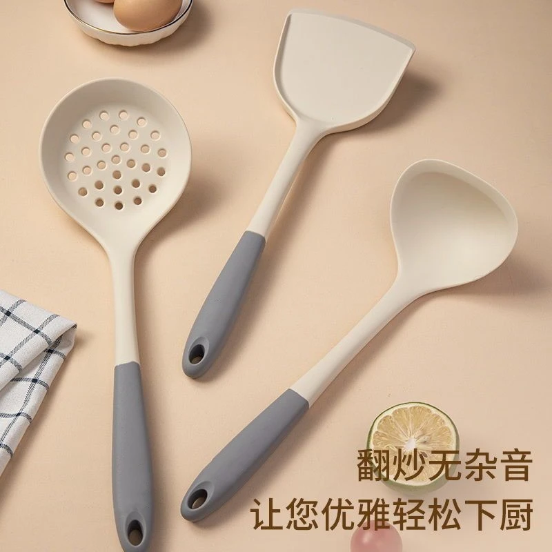 硅胶不粘锅防烫专用锅铲耐高温炒菜盛汤大号长柄锅铲勺厨具烹饪
