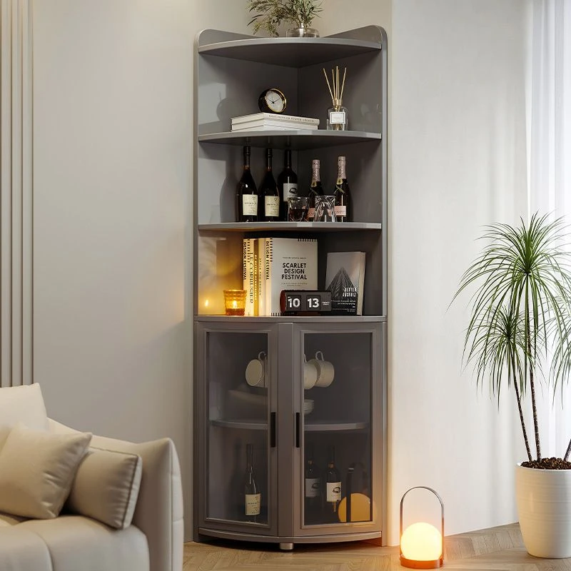 加厚转角柜透明门墙角落卧室收纳柜三角形置物架客厅拐角储物柜子