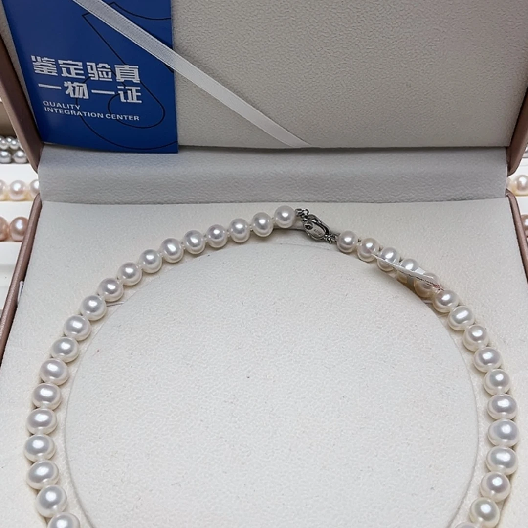 【闪购商品】淡水珍珠颈饰银S925镶嵌9-10mm