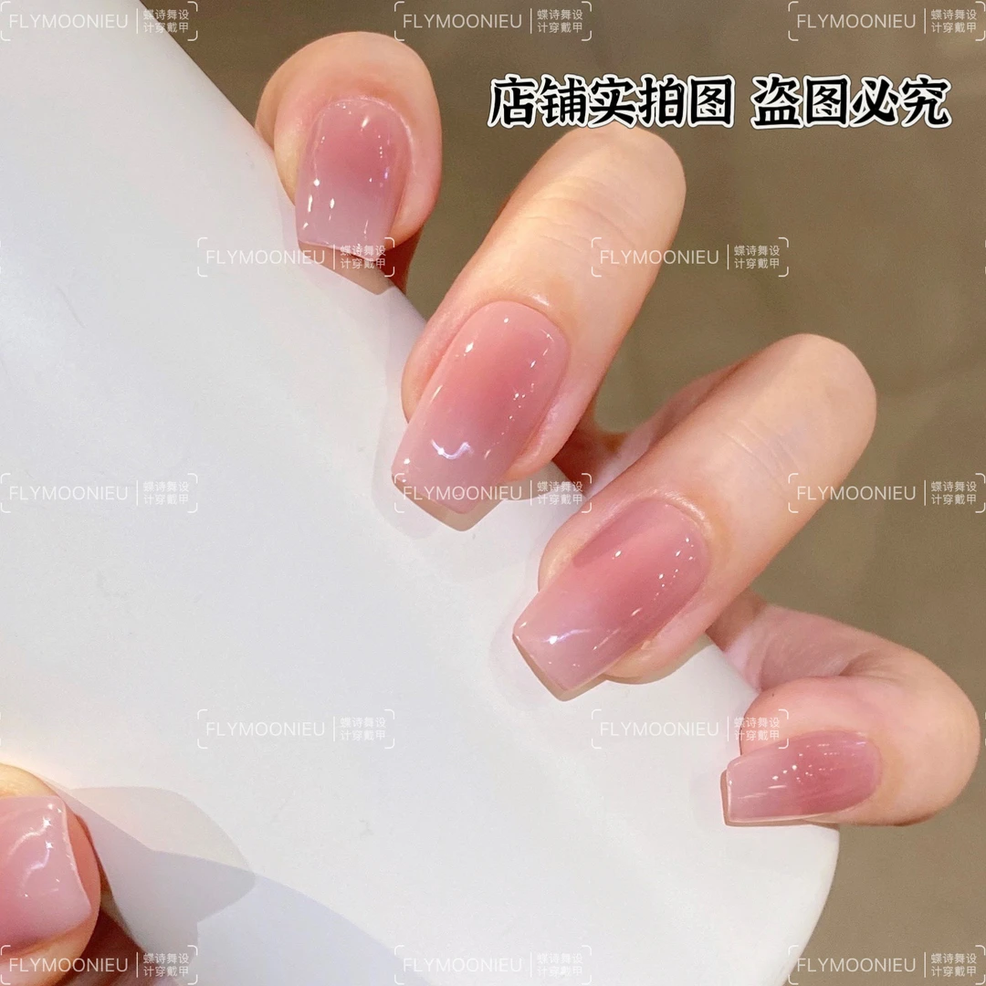 三色城堡  蝶诗.舞  纯手工定制美甲贴片 气质高级定制穿戴甲10片