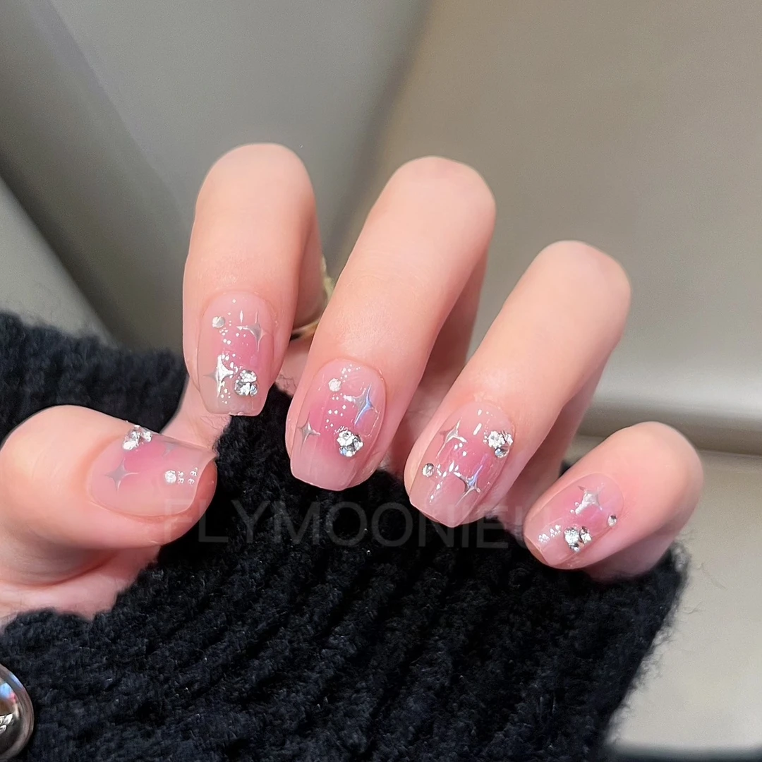 星辰坠落  蝶诗舞 纯手工定制美甲贴片 高级定制穿戴甲10片