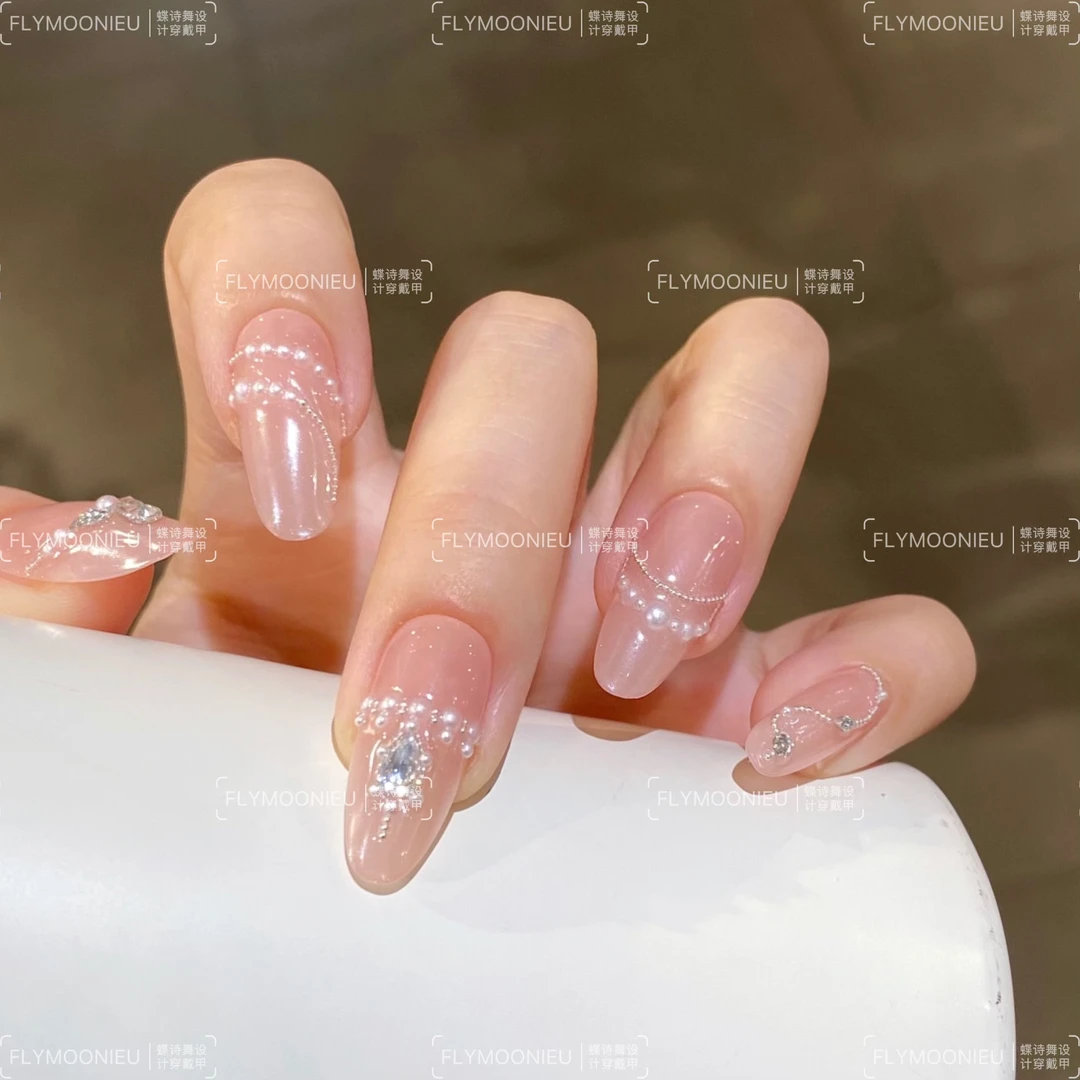 千金归来 蝶诗舞  纯手工定制美甲贴片 高级气质定制穿戴甲10片