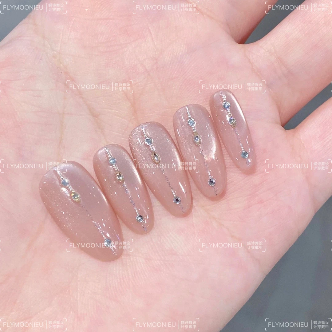 月坠清溪  蝶诗舞  纯手工定制美甲贴片 纯欲高级定制穿戴甲10片