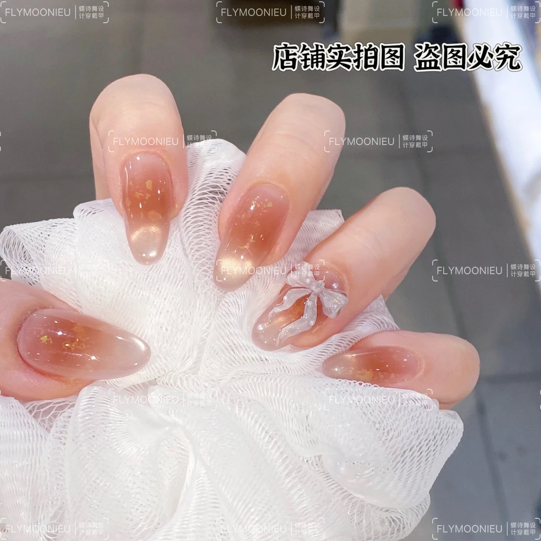 甜心礼物 蝶诗舞  纯手工定制美甲贴片 纯欲高级定制穿戴甲10片