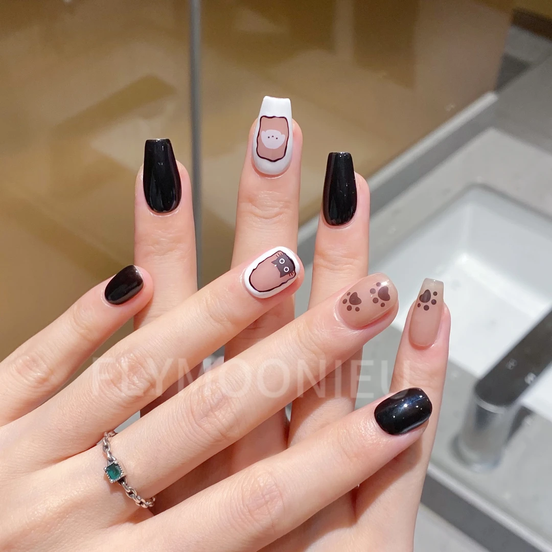 宠物乐园  蝶诗舞   纯手工定制美甲贴片 高级定制穿戴甲10片