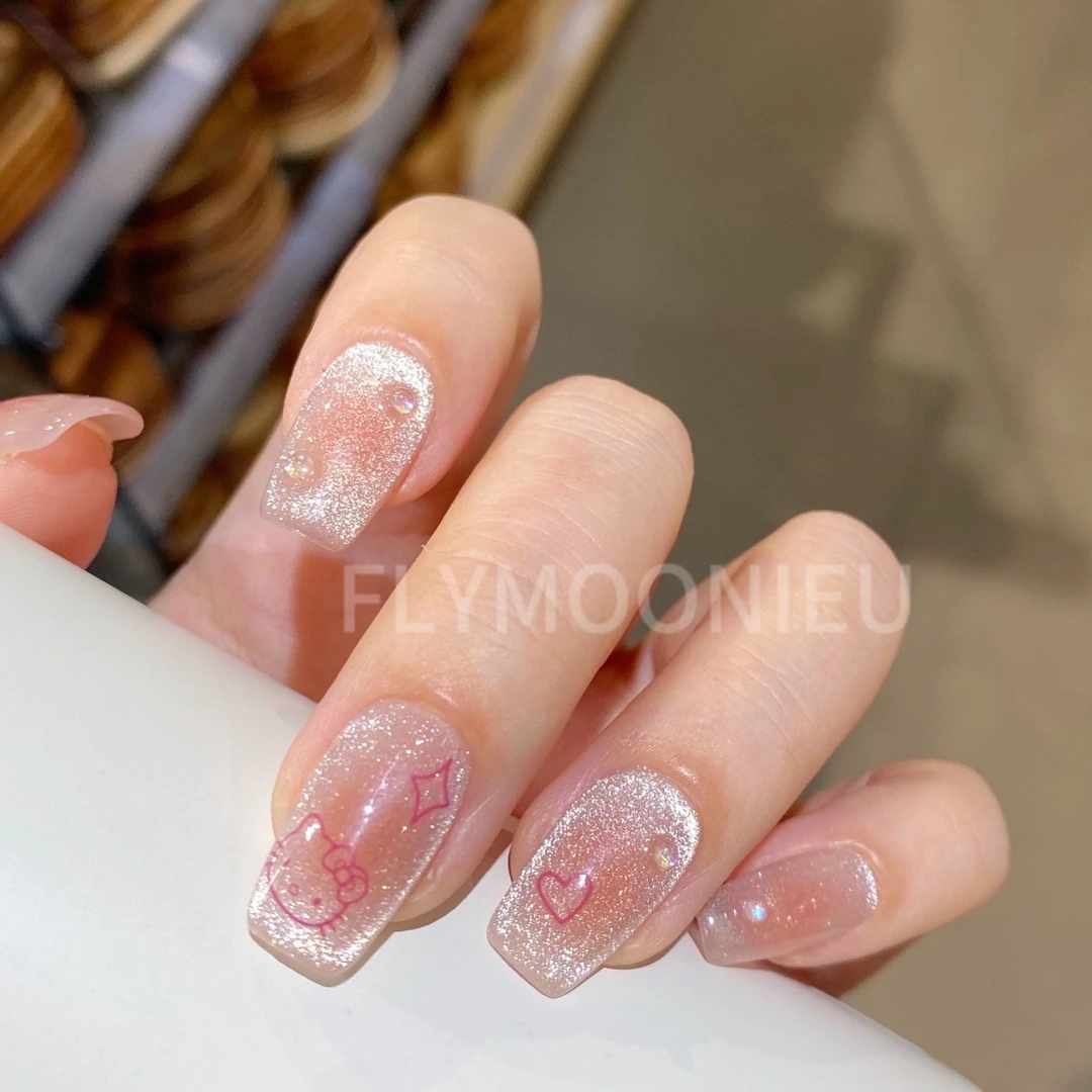 HelloKitty  蝶诗舞   纯手工定制美甲贴片 高级定制穿戴甲10片