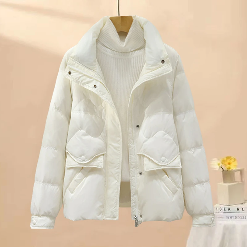 秋冬2023年新款高档小香风棉服女立领短款小个子时尚加厚保暖外套