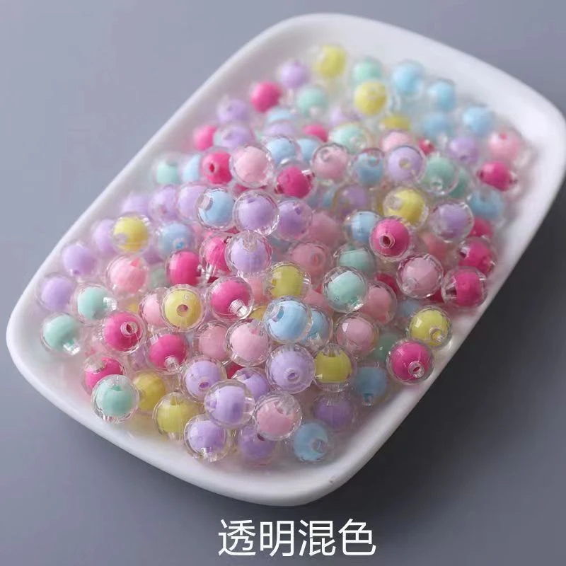 清新透明珠(单品珠子)卡8 卡10手工diy配饰内彩透明珠子