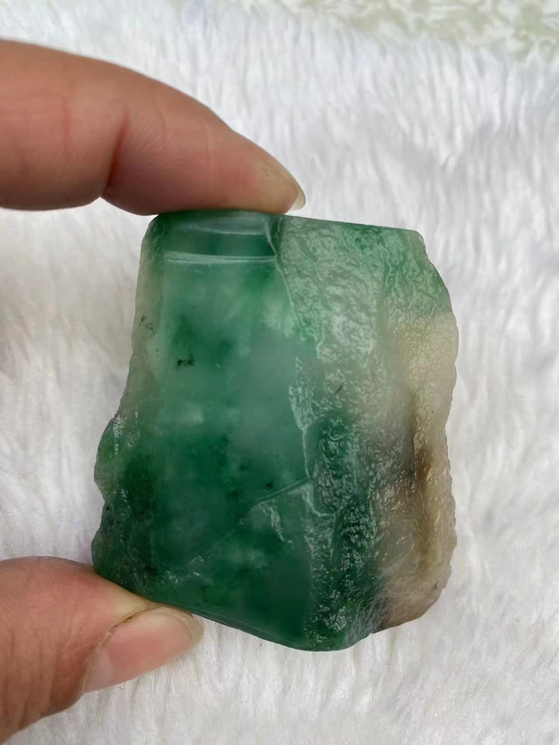 独山玉原石老料白天蓝高冰润透