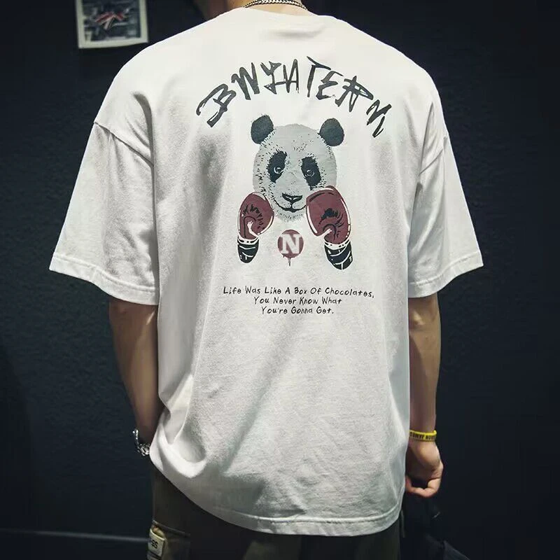 317#国潮新款短袖T恤炫酷宽松纯棉半袖街头风上衣青春情侣潮流版