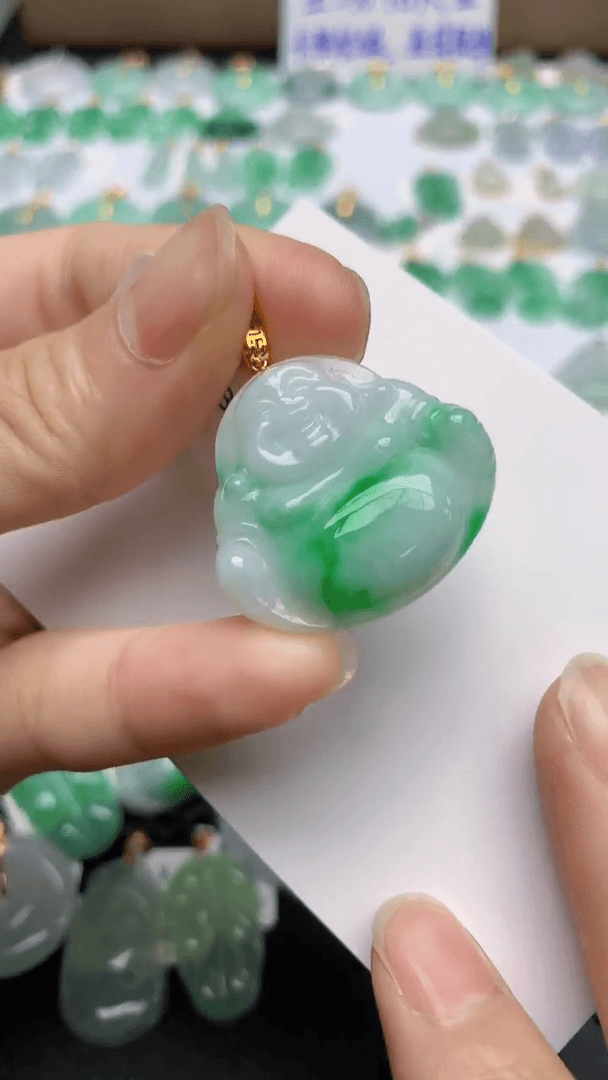 【闪购商品】翡翠颈饰18K金镶嵌235 天然翡翠A货