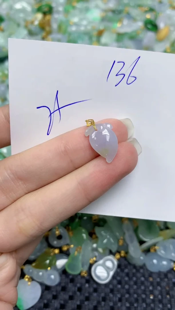 【闪购商品】翡翠颈饰18K金镶嵌天然绚甸A货翡翠