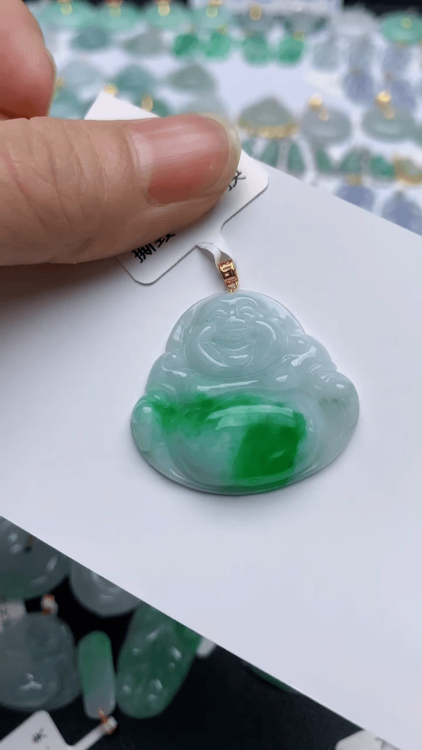 【闪购商品】翡翠颈饰18K金镶嵌127 天然翡翠A货