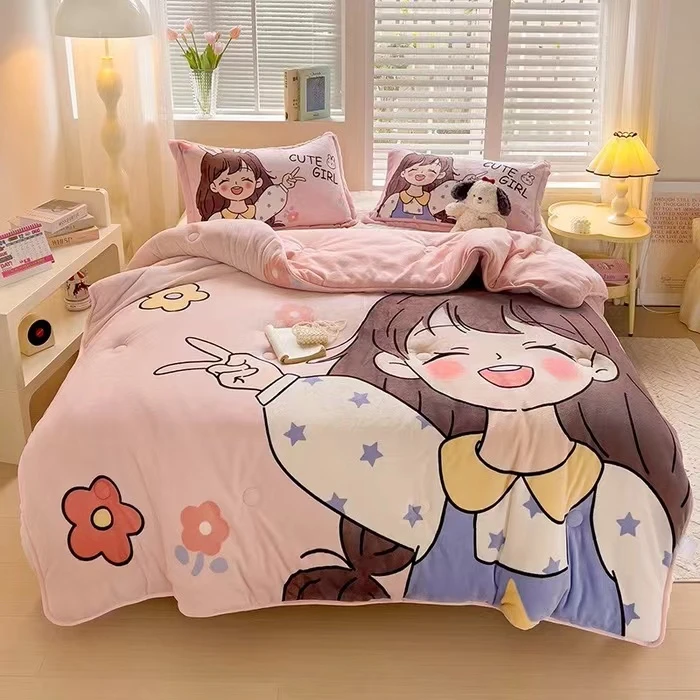 【歪歪精选】2*2.3m高端保暖石墨烯冬款双人加厚冬季被子 美丽女孩