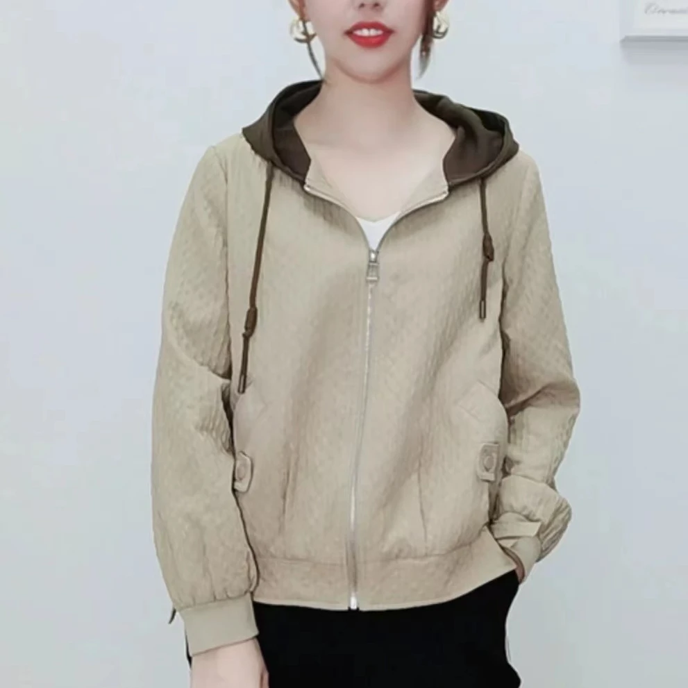 B 307款女士时尚休闲运动连帽宽松外套