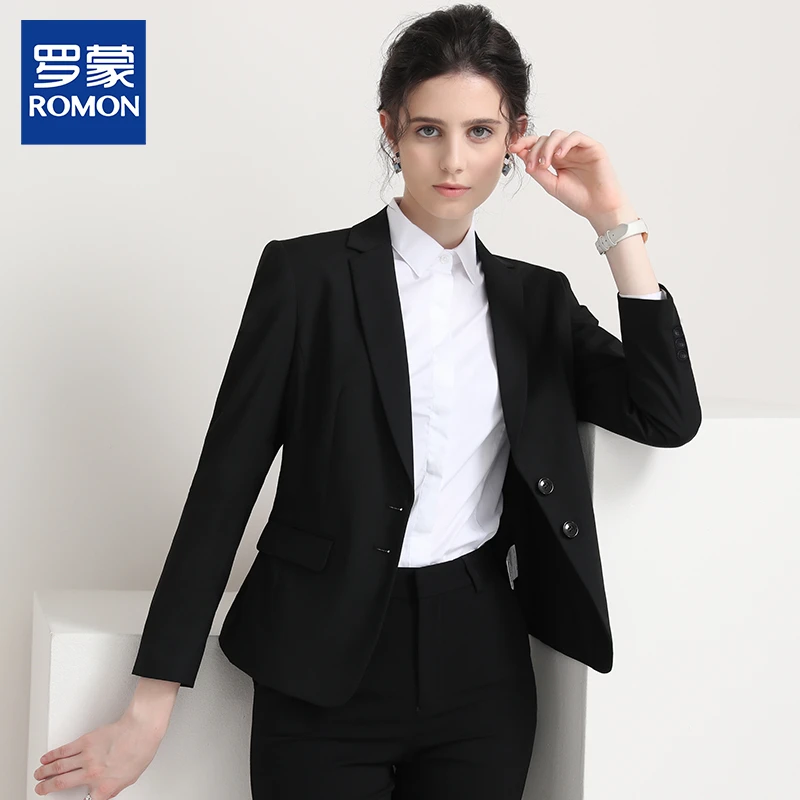 罗蒙女士西装套装职业正装秋冬工作服商务免烫休闲西服外套高级感