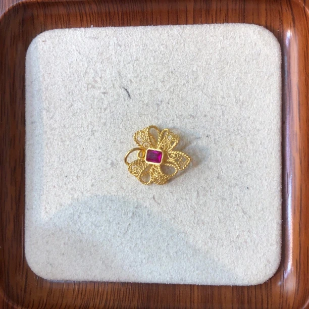 足金999花丝吊坠