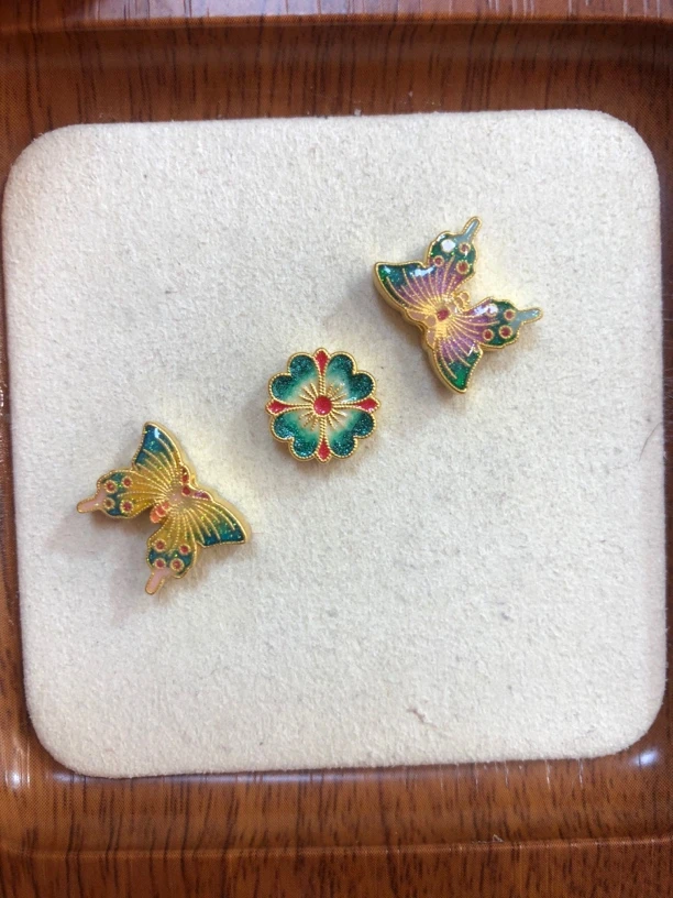 足金999烧蓝蝴蝶转运珠