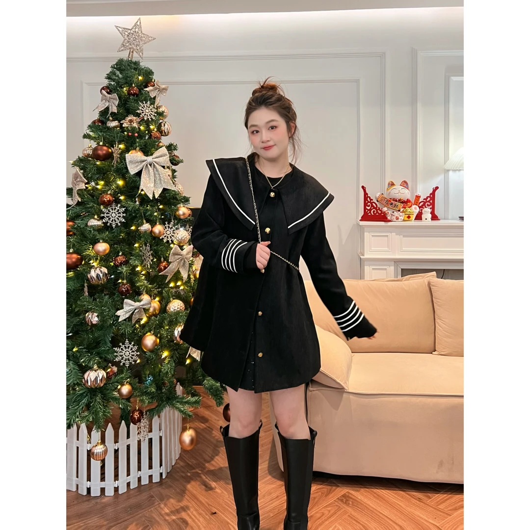 【反季】楠序微胖女装 洋气休闲装休闲时尚海军领保暖羽绒服YZ33275