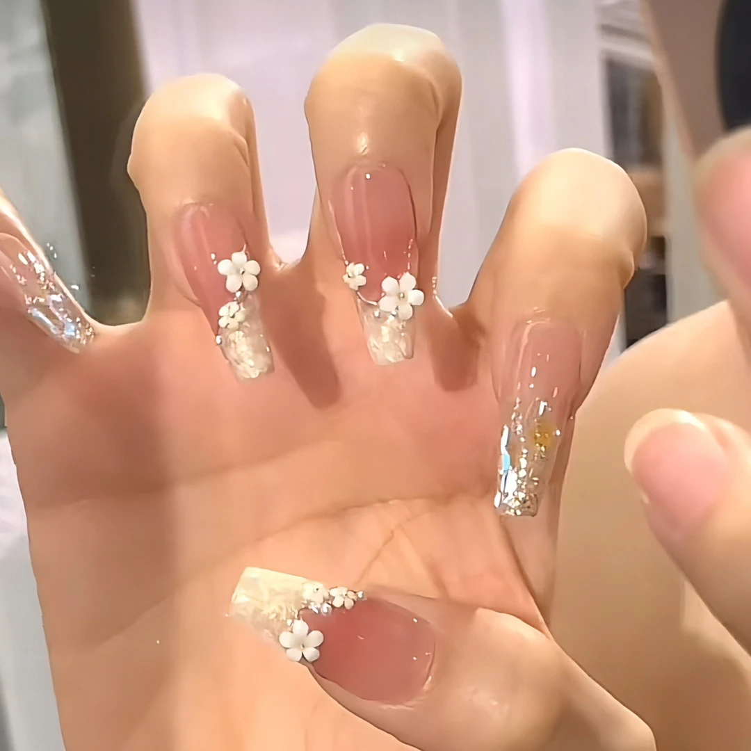 【初秋半夏】纯手工穿戴甲美甲穿戴式光疗甲冰透渐变流行纯欲秋冬