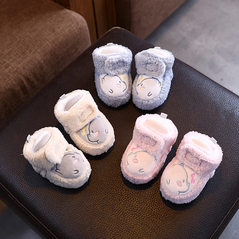 婴幼儿冬季棉鞋软底学步鞋男女宝宝保暖新生儿防掉0-1岁加绒加厚1