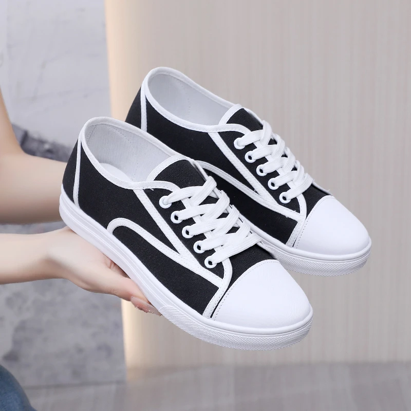 帆布鞋女新款韩版平底耐磨透气时尚板鞋轻便百搭舒适学生休闲布鞋