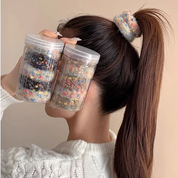 彩色加粗扎高马尾耐用橡皮筋发绳女生2023新款高弹力加厚皮套头绳