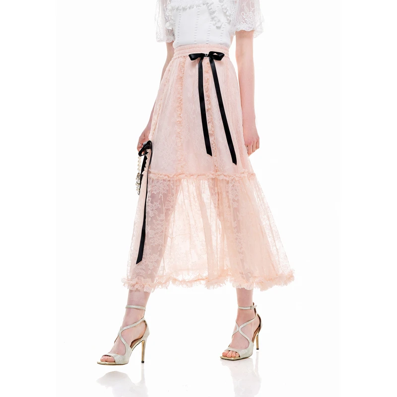 MISSCOCOON夏蕾丝蝴蝶结伞裙0115