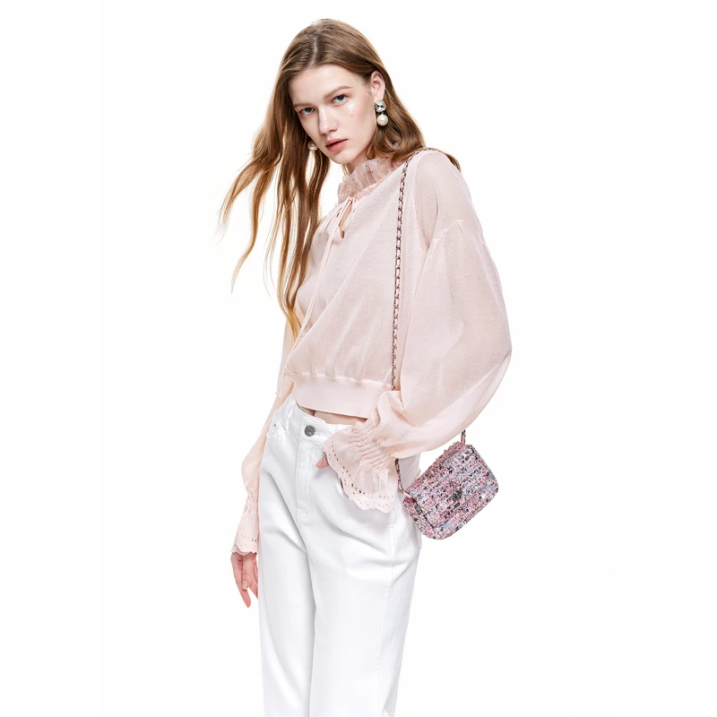 missCOCOON春V领俏皮毛针织衫0099