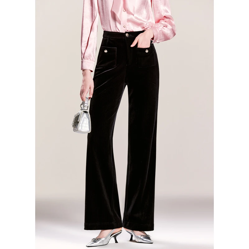 missCOCOON24黑色直筒休闲裤长裤0306