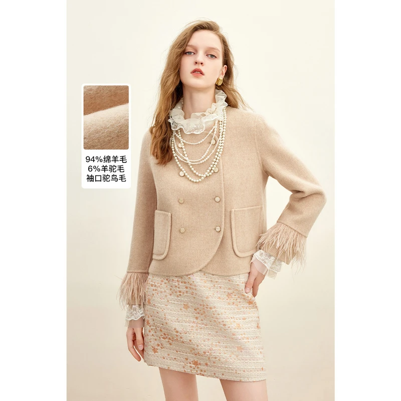 missCOCOON短外套冬季双排扣毛呢大衣0064