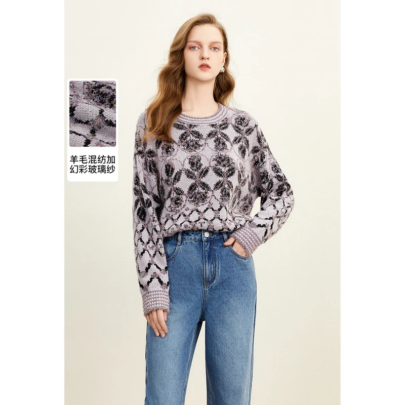 missCOCOON炫彩玻璃纱女装舒适毛针织衫0330