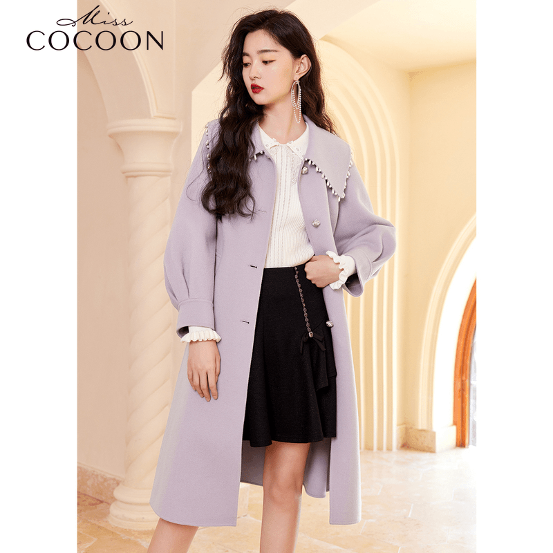 【邱莹莹粉丝专享】missCOCOON双面毛呢外套减龄收外套9911