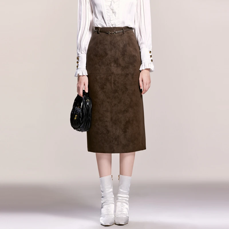 missCOCOON半身裙裙子长款皮裙0304