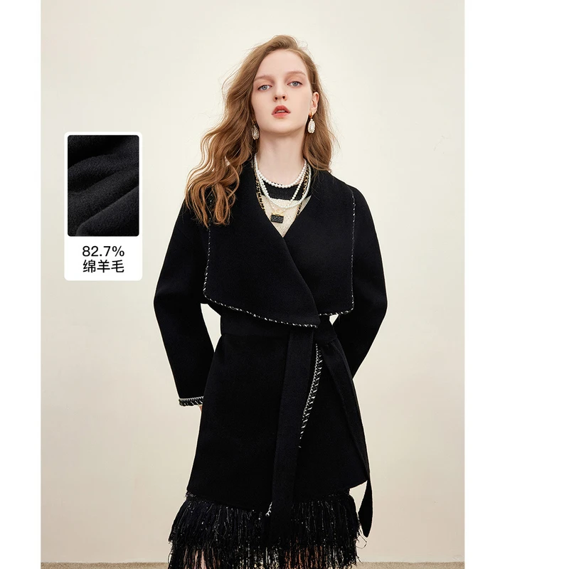 missCOCOON绵羊毛外套冬装女装毛呢外套0006