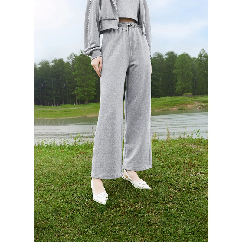 missCOCOON裤子百搭抽绳阔腿长款休闲裤女80206