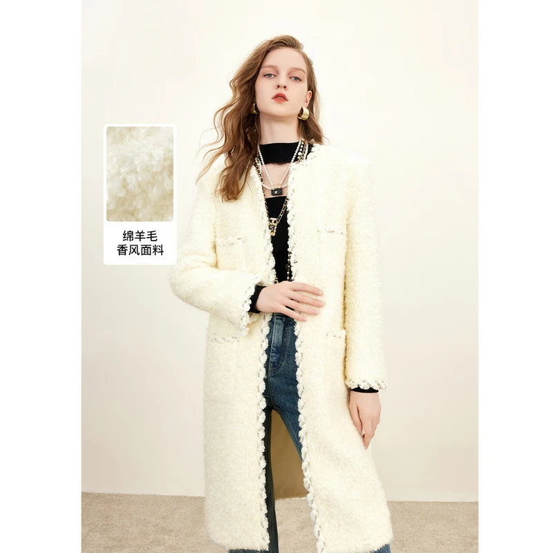 【千颂妮粉丝专享】missCOCOON冬新女设计中长款毛呢外套0024