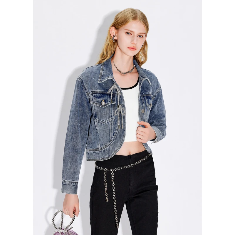 missCOCOON挺阔截短高腰牛仔外套0064