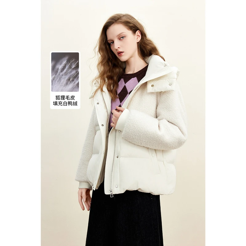 missCOCOON气质白熊通勤简约羽绒服0454