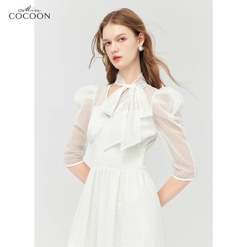 missCOCOON法式连衣裙女网纱连衣裙0059