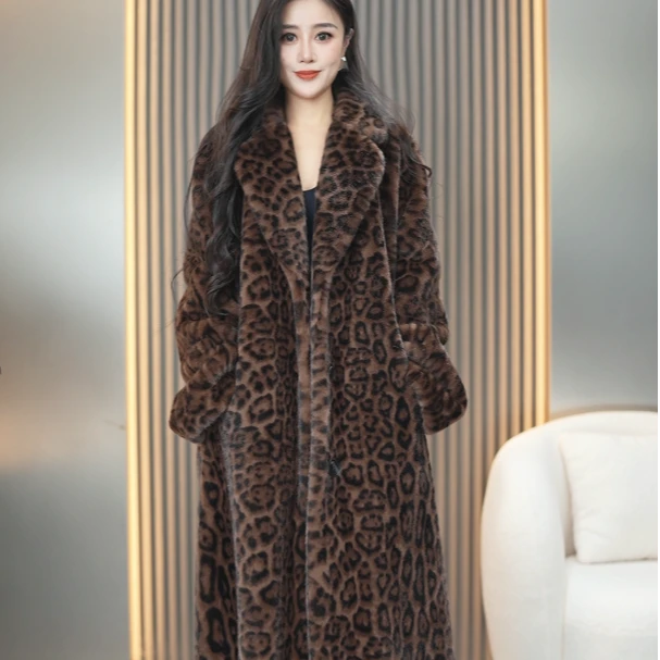 2024新款豹纹西装领中长款时尚轻奢女装洋气外套高端显瘦气质爆款